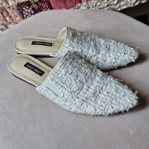 Nine West Freeda Pointy Toe Mules - White